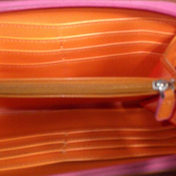 MK Burgundy Small Wallet, Baekgaard Pink Wallet and Coach White Black Wristlet - Picture 11 of 11